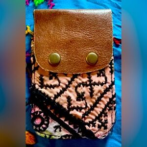 Free people card case. Unique & handmade measures approximately 4 x 5”. New.